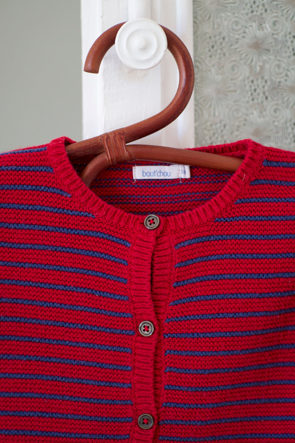 RED STRIPE CARDIGAN